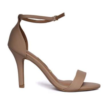 Imagem de Sandália Feminina Vizzano Pelica Salto Fino Bege, Bege, 37