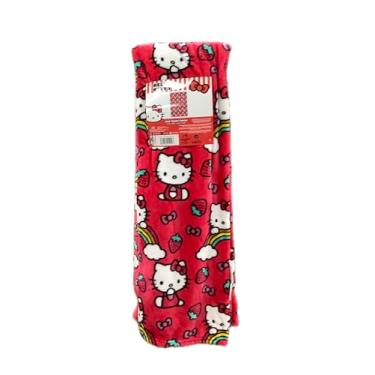 Imagem de NORTHWEST Hello Kitty – Cobertor de seda com toque de seda, morangos e arco-íris, 127 x 177 cm