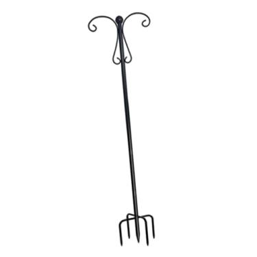 Imagem de Baoblaze Gancho de pastor duplo para exibição de jardim, elegante alimentador de pássaros multiuso, suporte para pendurar em jardim para cestas de plantas e, 233 Cm