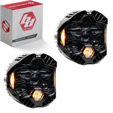 Imagem de Baja Designs DOT LP6 SAE Farol de LED de 16,5 cm – Funcionalidade de feixe alto/baixo com DRL âmbar – Ajuste universal para motocicletas, jipes e off-road (par)