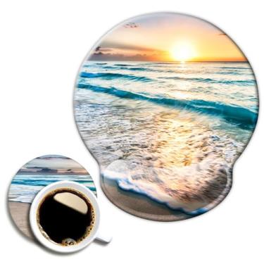 Imagem de Mouse pad ergonômico com suporte de pulso, mouse pad com descanso de pulso, alívio da dor no pulso, base de borracha antiderrapante, mouse pads para mesa, computadores, laptop, escritório, casa