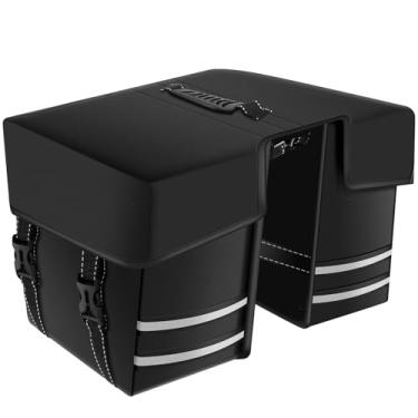 Imagem de bigjvbfv Alforjes para bicicletas, cestos de mercearia de bicicleta, suporte de bicicleta para ciclismo ao ar livre, bolsa de assento traseiro de bicicleta com rolamento de carga forte multiuso para