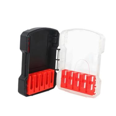 Imagem de IEUDNS Caixa de armazenamento de brocas com divisória removível, à prova d'água, transparente, organizador de peças pequenas para carro, caminhão, casa e, Preto