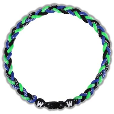 Imagem de Willtok Colar de beisebol premium de 45,7 cm com design de tornado de corda tripla trançada de nylon, 18 inch, Couro e nylon, Sem Pedra Preciosa