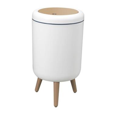 Imagem de ＫＬＫＣＭＳ Lixeira com tampa superior e pernas modernas, robustas, redondas e nórdicas, para banheiro, sala de estar quarto, Chão
