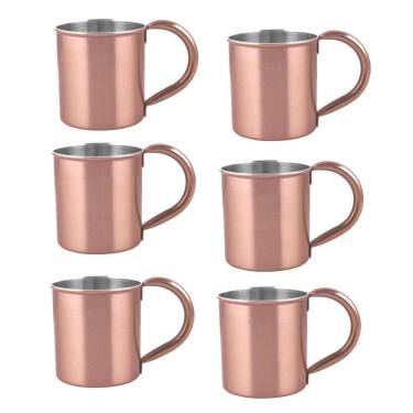 Imagem de Kit 6 Caneca Moscow Mule Inox Cobre 300Ml Drink Caipirinha
