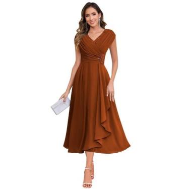 Imagem de Vestido HYY Chiffon Mother of the Bride, franzido para casamento, 16W