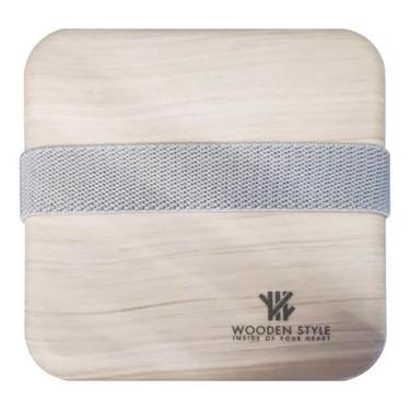 Imagem de Lancheira de microondas Caixa de madeira japonesa Bento Box 2 camadas 