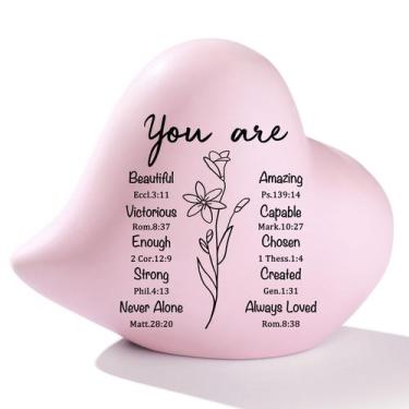 Imagem de Escultura PUDDING CABIN Regalo Cristiano Cerámico en Forma de Corazón 