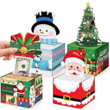 Imagem de Conjunto de caixas de dinheiro de Natal WERNNSAI, pacote com 4 caixas 