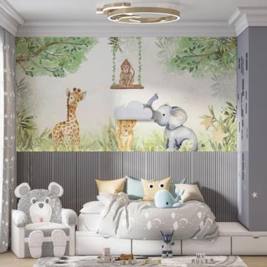Imagem de Papel de Parede Autoadesivo Safari aquarela  120AX250L - ALGIDECOR