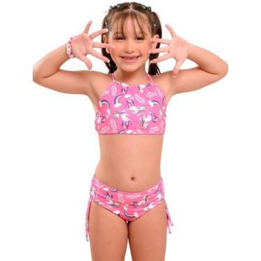 Imagem de Biquíni Infantil Juvenil Com Proteção Solar Uv 50 - Rey Shop, Rosa cla