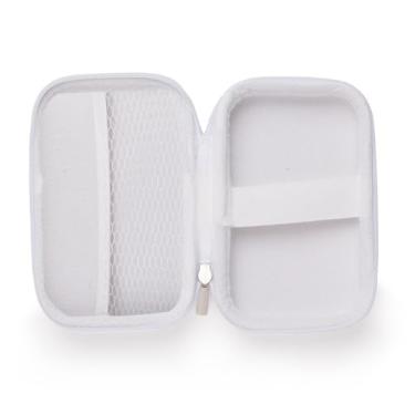 Imagem de Bolsa Organizadora De Cabos Preta Com ZíPer E DivisóRias Internas, Case Para Fones De Ouvido, Pendrive, Cabos(1,Branco)