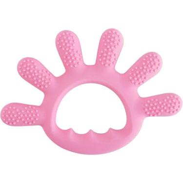 Imagem de Mordedor Dedinhos Para Bebê De Silicone 12x1cm Rosa