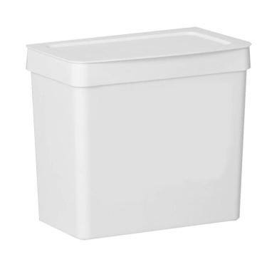 Imagem de Lixeira 3,5 L Com Tampa Cozinha Pia Bancada Branco