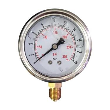 Imagem de Manômetro com glicerina ALF-63G4LM20  63mm  1/4 BSP  0-20 bar/psi - En