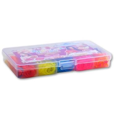 Imagem de SYMEON Kit Fabrica de Pulseiras com 600 Elásticos Coloridos, Maleta Organizadora, Acessórios para Artesanato Infantil, 10 Cores Sortidas, com Gancho e Agulha de Crochê
