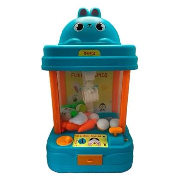 Imagem de Máquina de Pegar Brinquedos Infantil 37cm com Luz e Som – Brinquedo Interativo Educativo com Garra Elétrica Reciclável - AZUL