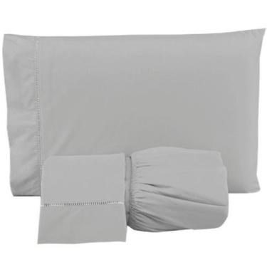 Imagem de Jogo de Lençol Cama Queen 3 Peças Percal 400 Fios Ponto Palito - Calla