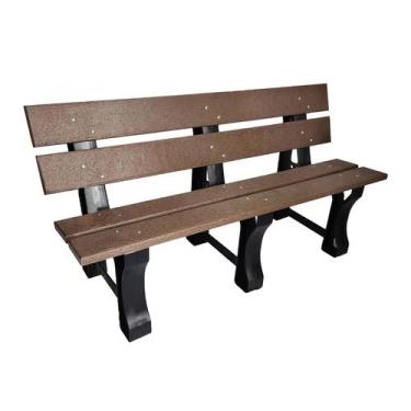 Imagem de Banco Externo Reforçado Lanci Madeira Plástica Marrom 1,5m