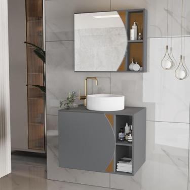 Imagem de Gabinete Banheiro Carolina com Espelheira e Cuba MDF Resistente à Umid