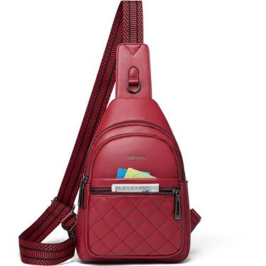 Imagem de Bolsa de estilingue LATMAP em material sintético vermelha para mulhere