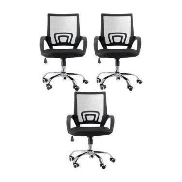 Imagem de Cadeira de Escritório Giratória Secretária Diretor Estofada com Regula