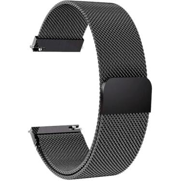 Imagem de Pulseira de relógio de 22 mm para Samsung Galaxy Watch 3 de 45 mm/Galaxy Watch de 46 mm/Gear S3 Frontier/Classic, pulseira magnética de metal milanês de liberação rápida para Garmin Venu 3/Venu 2