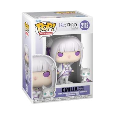 Imagem de Funko Pop! & Buddy: Re: Zero - Emilia mit Puck - Boneco colecionável de vinil - ideia de presente - mercadoria oficial - brinquedos para crianças e adultos - fãs de anime - figura modelo para