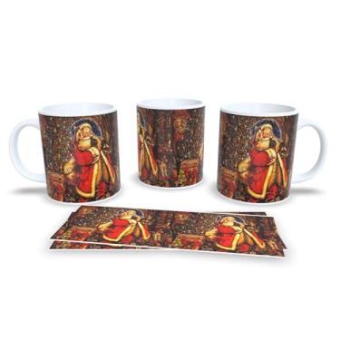 Imagem de Caneca de Natal com Estampa Natalina, Porcelana Branca, Design Festivo com Trenó e Renas, Decoração para Casa e Escritório, Presente (8)