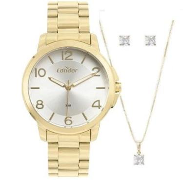 Imagem de Relógio Feminino Condor Dourado CO2035NAX/K4K Com Kit Semijoias-Feminino