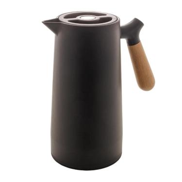 Imagem de Garrafa Térmica Cabo De Madeira 1 Litro Preta Giftutil