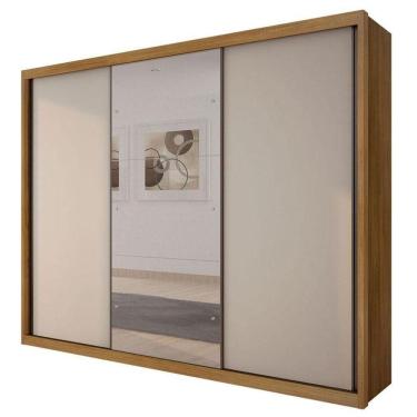 Imagem de Guarda Roupa Casal Palazzo 3 Portas 6 Gavetas Cumaru 25 Fendi Com Espelho - Horizonte