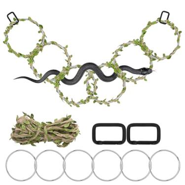 Imagem de 1+1 anéis pequenos de enriquecimento de cobra para píton bola, brinquedos de escalada para milho Snake Enriquecimento, acessórios de escalada para terrário, dragão barbudo, camaleão, iguana, lagartixa