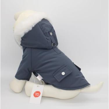 Imagem de Sugar Coat Casaco quente para cães de estimação para inverno roupas de clima frio jaqueta com capuz para cães pequenos filhotes médio grande roupas de gato com isolamento térmico acolchoado para neve