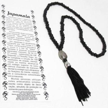 Imagem de Japamala 108 Contas em Madeira Cor Preta - Castelo Artesanal