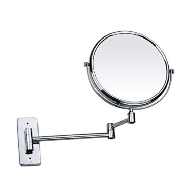 Imagem de LMJYU Espelho de maquiagem 3X espelho de beleza giratório 15 cm espelho cosmético dobrável espelho de banheiro pendurado na parede