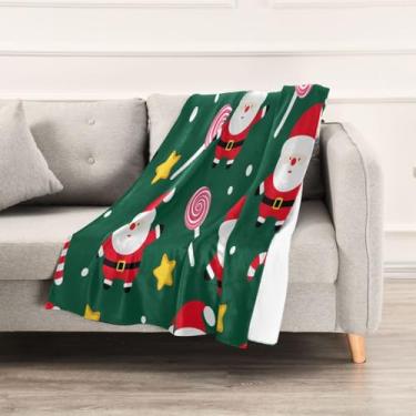 Imagem de Wassud Cobertores e mantas de Natal 152,4 x 228,6 cm, cobertor de Papai Noel e pirulito para sofá, cadeira, decoração de casa
