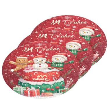 Imagem de Wassud Esponja de polpa de madeira de personagens de desenhos animados de Natal fofos para pratos, pacote com 3 esponjas de cozinha para limpeza, esfregão resistente para panelas antiaderentes pia