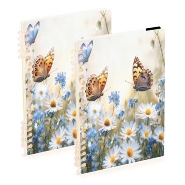 Imagem de Burbuja Cadernos com nome, papel pautado universitário A5 com 60 folhas, fichário para escritório, 2 unidades