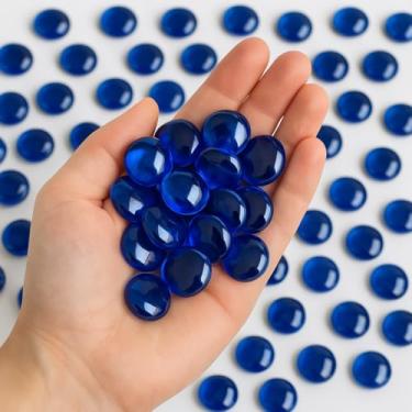 Imagem de Pedra Gema de Vidro Decorativa 250g Para Vasos, Arranjos, Aquários, Terrários, Festas e Artesanato - Brucaro Prime (Azul)