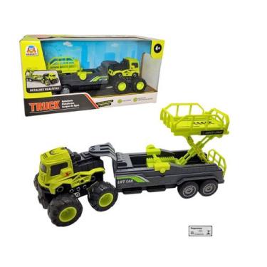 Imagem de Truck Plataforma Braskit Caminhao Friccao Cabine Metal Brinquedo Infan