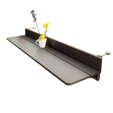 Imagem de Mesa de corrimão de varanda, mesa dobrável - mesa suspensa multifuncional para uso interno e externo, mesa lateral de metal de alumínio ajustável (80 x 27 cm)