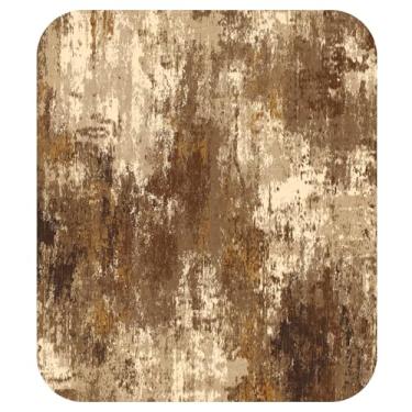 Imagem de RELEANY Tapetes laváveis, quadrados, 2,4 m, antiderrapantes, modernos, abstratos, macios para sala de estar, entrada, quarto, berçário, estampado, marrom, bege, café