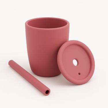 Imagem de Copo de Treinamento em Silicone para Bebês com Tampa e Canudo Rosa 100ml Livre de BPA Reutilizável 6 Meses a 3 Anos Anti Quebra