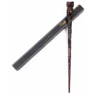 Imagem de Magic Wand Handicraftviet Coruja esculpida em madeira de 38 cm para Ha