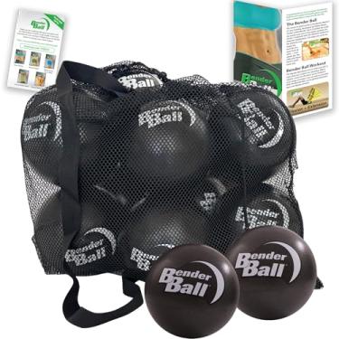 Imagem de Bender Ball Pacote de estúdio oficial (conjunto de 12, preto), bola de pilates macia original de 22 cm, bola de exercícios pequena para barra, ioga, estabilidade, abdômen, fisioterapia + bolsa de
