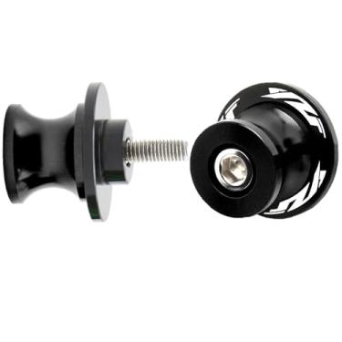 Imagem de 2 peças de 6 mm M6 X1,5 bobinas deslizantes de braço giratório de motocicleta CNC parafuso de suporte para Yamaha YZF R1 R3 R6 R25 R1000 (preto)