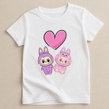 Imagem de Roupa Infantil Camiseta Labubu T-Shirt Para Meninas Estampa Urso Chave
