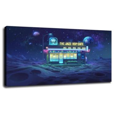 Imagem de Pôster de paisagem 093 Crater Wall Art Coffee Bar Impressão em tela para casa conjunto de 1 decorações com moldura 106.6 cm x 61.0 cm